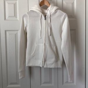 Ivory fleece lined hoodie